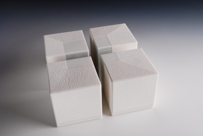 2-367 Cube Series 2019 porselein 4 delen, 17x17xh8 cm