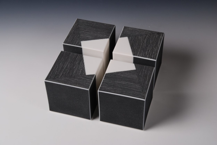 3-500 Cube Series 2020, porselein 4 delen 19x19xh9cm